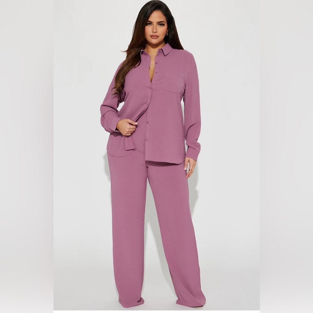 Fashion Nova Mackenzie matching set- plum